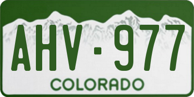 CO license plate AHV977
