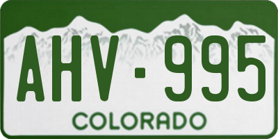CO license plate AHV995