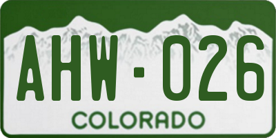 CO license plate AHW026