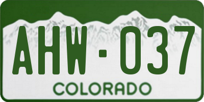 CO license plate AHW037