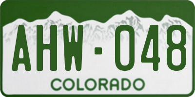 CO license plate AHW048