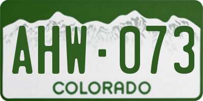 CO license plate AHW073