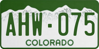 CO license plate AHW075
