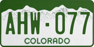 CO license plate AHW077