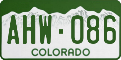 CO license plate AHW086