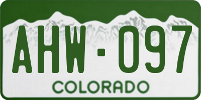 CO license plate AHW097