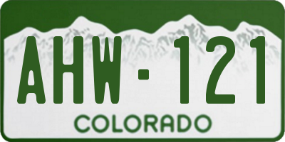 CO license plate AHW121
