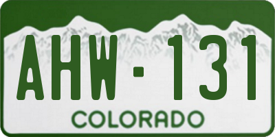 CO license plate AHW131