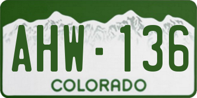CO license plate AHW136
