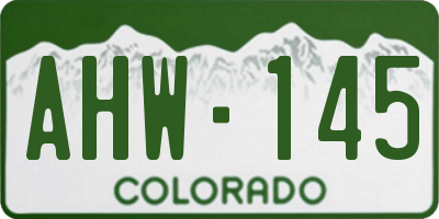 CO license plate AHW145