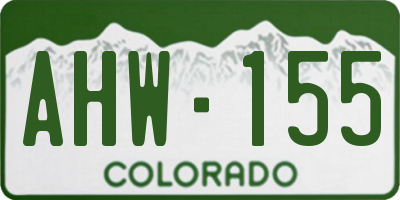 CO license plate AHW155