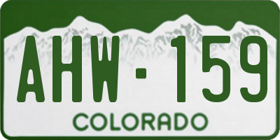 CO license plate AHW159
