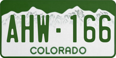 CO license plate AHW166