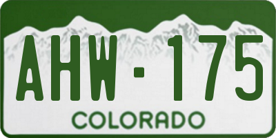 CO license plate AHW175