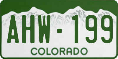 CO license plate AHW199