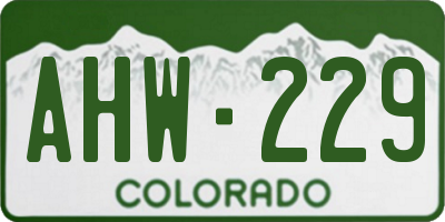 CO license plate AHW229