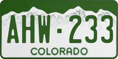CO license plate AHW233