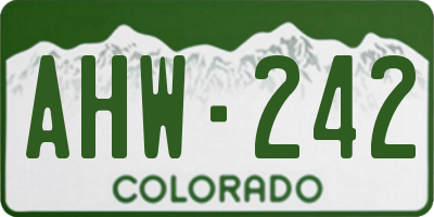CO license plate AHW242