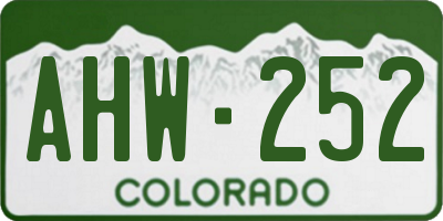 CO license plate AHW252