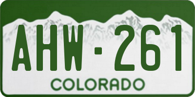 CO license plate AHW261