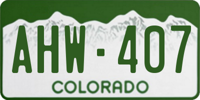 CO license plate AHW407
