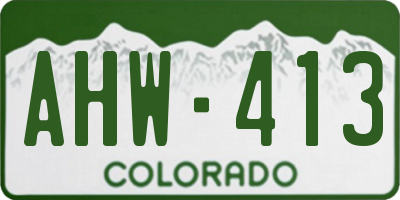 CO license plate AHW413
