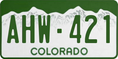 CO license plate AHW421
