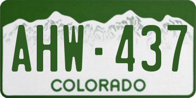 CO license plate AHW437