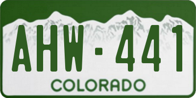CO license plate AHW441