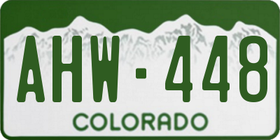 CO license plate AHW448
