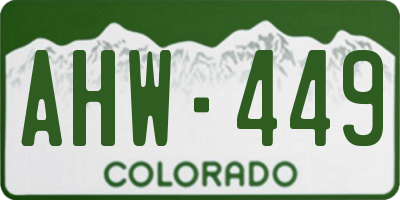 CO license plate AHW449