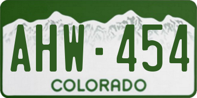 CO license plate AHW454