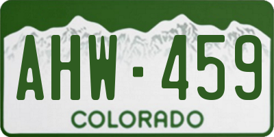CO license plate AHW459