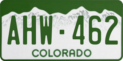 CO license plate AHW462