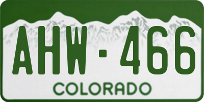 CO license plate AHW466
