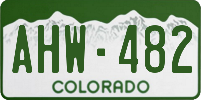 CO license plate AHW482