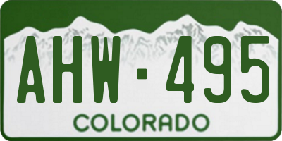 CO license plate AHW495