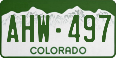 CO license plate AHW497