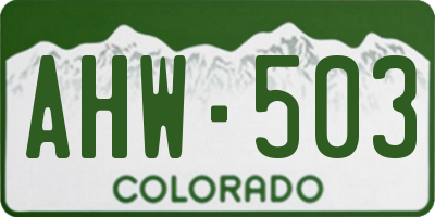 CO license plate AHW503