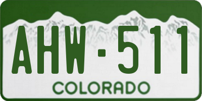CO license plate AHW511