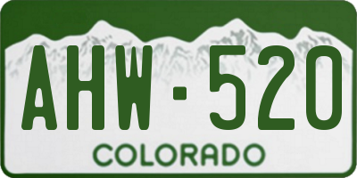 CO license plate AHW520
