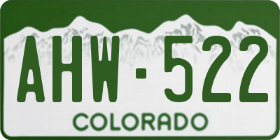 CO license plate AHW522