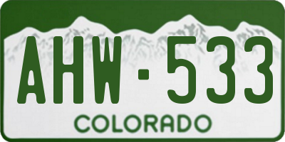 CO license plate AHW533