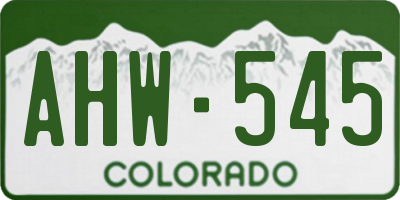 CO license plate AHW545