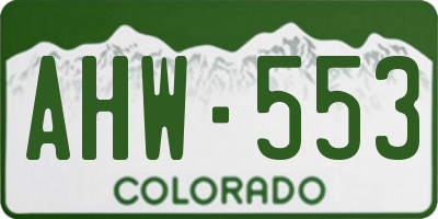 CO license plate AHW553