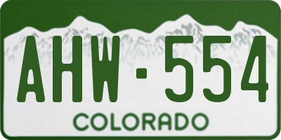 CO license plate AHW554