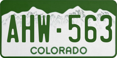 CO license plate AHW563