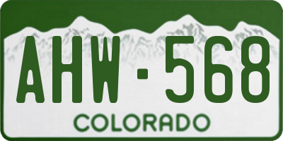 CO license plate AHW568