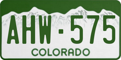 CO license plate AHW575
