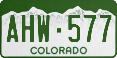 CO license plate AHW577